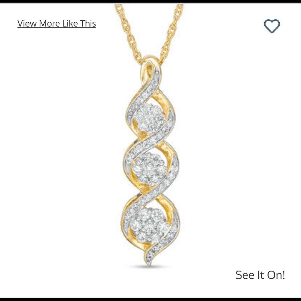 Beautiful diamond necklace with gold chain.